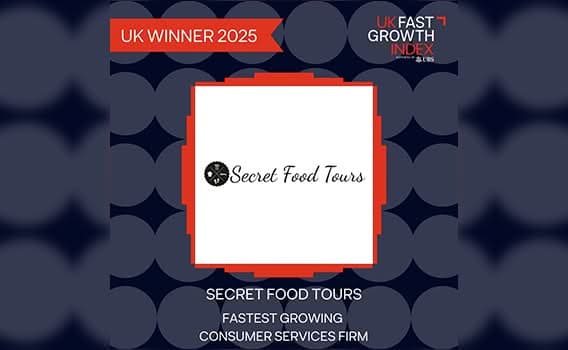 Secret Food Tours Has Been Named As The Fastest Growing Consumer Services Firm In The Uk By The 2025 Uk Fast Growth Index